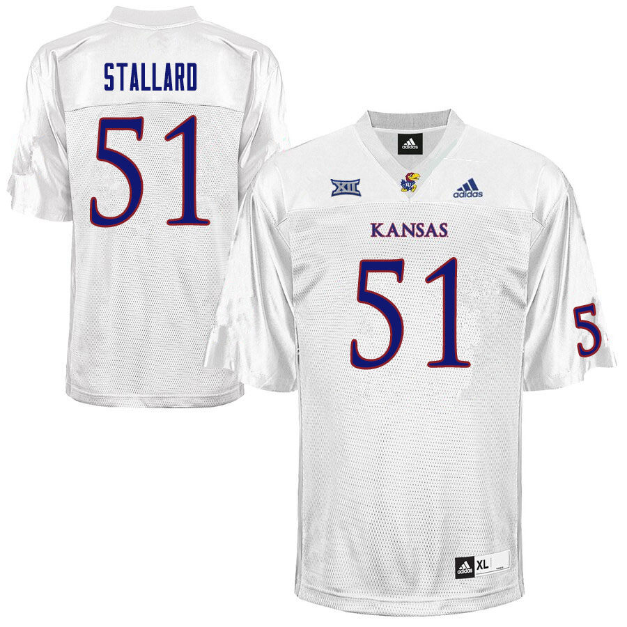 Men #51 Jack Stallard Kansas Jayhawks College Football Jerseys Sale-White